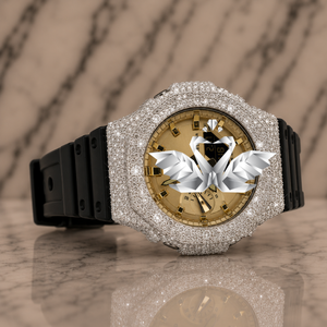 Designer Style Sports Watch Black Strap Gold Dial Premium Fashion Watch - Product Image 1