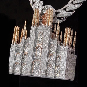 Pendentif Hip Hop Jésus 3D de luxe sur mesure, entièrement serti de pierres, en argent sterling 925 plaqué argent, Moissanite VVS, certifié IGI - Product Image 4