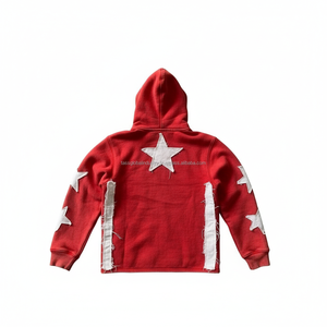 Unisex Full <b>Zip</b> Streetwear Hoodie Oversized Distressed Embroidery Waterproof Custom OEM Wholesale - Product Image 3