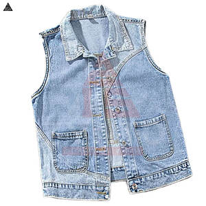 Gilet en jean à bas prix, design personnalisé, haute qualité, prix avantageux, gilets en jean pour hommes, meilleures ventes - Product Image 3