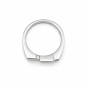 925 Sterling Silver <b>Mens</b> Diamond Pave Square Signet <b>Ring</b> Bold Minimalist Design High Polish Finish Wedding Party Daily Wear Gift - Product Image 5