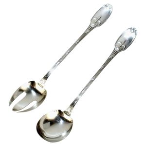 Elegante Juego de Cuchara y Tenedor para Servir Ensaladas, Chapado en Oro, para Bodas, Fiestas, Banquetes, Accesorios Modernos para Cocina y Hogar - Product Image 1