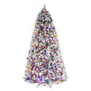 Albero di Natale Artificiale Verde in PVC da 2,7 m (9ft) con 2094 Rami, 900 Luci Calde e 8 Modalità di Controllo Remoto, Quattro Colori - Product Image 4