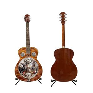 Chitarra Resonator in Metallo Full-Size per Principianti con Manico Circolare e Preamplificatore Integrato - Ideale per Stili Musicali Tradizionali - Product Image 3