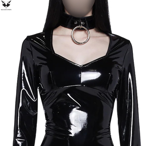 Mejor Proveedor de Ropa de Baile de Alto Rendimiento para Mujer, Mono de Manga Larga, Corte Alto, Sexy, Elástico, Brillante, con Logotipo Personalizado, Impresión en PVC - Product Image 6