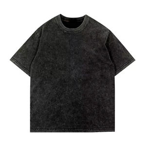 Oem Wholesale Men's Acid Wash T Shirt Streetwear 100% Cotton t Shirts with <b>logo</b> Customize Oversized Vintage T-shirt Custom <b>Logo</b> - Product Image 4