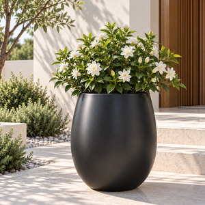 Bac à plantes décoratif en fibre de verre avec finition marbrée, pot de fleurs haut de gamme pour l'aménagement paysager des hôtels, jardins et centres de villégiature - Product Image 6