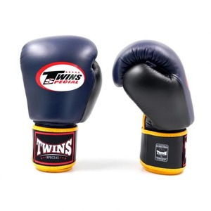 Guantes de Boxeo MMA de Cuero Vacuno Genuino Azul Marino Personalizados, Más Vendidos, con Cierre, 10 oz, para Entrenamiento de Kick Boxing, Unisex - Product Image 2