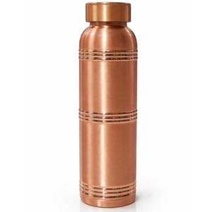 Custom Copper Water <b>Bottle</b> With Black Leather Cover Water Resistance Eco Friendly Modern Design Water <b>Bottle</b> For Office Use - Product Image 2