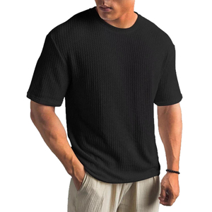 Camiseta de Diseño Personalizado para Hombre, con Patrón Sólido, Ecológica, de Secado Rápido, Transpirable, Corte Regular, Tejido de Felpa de Algodón Grueso - Product Image 2