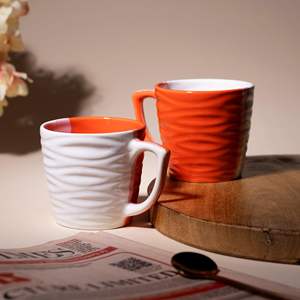 Taza de Té de Cerámica Moderna de Lujo en Dos Tonos, 200 ml, Ecológica, Duradera, Portátil, Naranja y Blanca, para Oficina y Hogar, Ideal para Regalo - Product Image 4