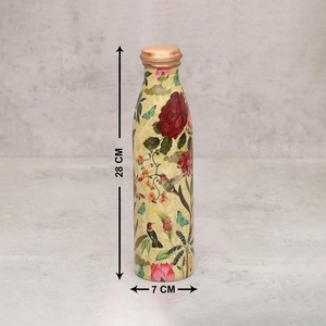 Botella de Cobre con Base Amarilla y Combinación de Color de Flor Roja, Patrón de Impresión Único, Compre Directamente del Proveedor a Precio de Mayoreo - Product Image 4