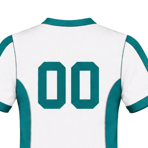 Maillot de rugby blanc et bleu sarcelle à manches courtes, col en V, uniforme d'équipe personnalisé, respirant, pour l'entraînement, vêtement de sport athlétique, chemise de performance - Product Image 4