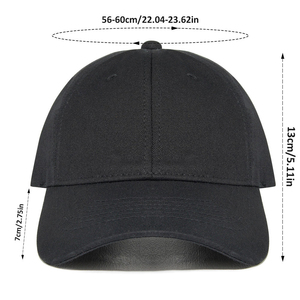 Gorra de Béisbol Unisex de 6 Paneles, Color Sólido, Algodón, Ajustada, Azul y Negra, Informal, Deportiva, para Adultos, para las Cuatro Estaciones - Product Image 6