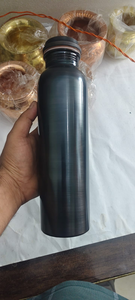 Premium Black <b>Copper</b> Water <b>Bottle</b> Reusable Metal <b>Drinking</b> <b>Bottle</b> for Ayurveda Health Fitness and Travel - Product Image 5