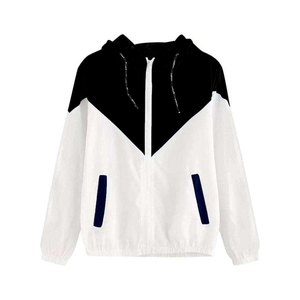 Chaqueta con capucha y cremallera para hombre, color negro, a prueba de viento, deportiva, ligera, para primavera, softshell, atlética. - Product Image 1