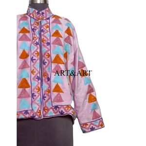 Chaqueta de Terciopelo y Algodón para Mujer, Otoño-Invierno, Tendencia Actual, Hecha a Mano, Acolchada, Bordado Suzani, Transpirable, Ecológica, de Secado Rápido - Product Image 3