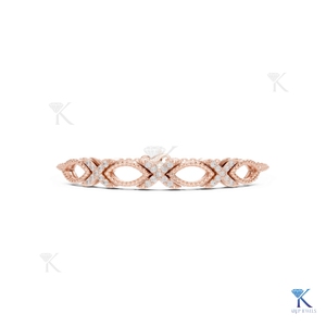 Luxury 14K <b>Solid</b> <b>Gold</b> Tennis Bracelet Brilliant Cut Lab Grown Diamond Centerpiece Halo Side Diamonds-Engagement Party Gift - Product Image 6