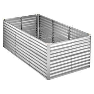 Fioriera Rettangolare Rialzata in Metallo Zincato 8x4x3 piedi, Kit Vaso da Giardino Senza Fondo per Esterni - Product Image 1