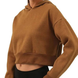 Sweat-shirt décontracté personnalisé pour femme, à manches longues, uni, léger, coupe ample, avec poche, sans cordon - Product Image 2