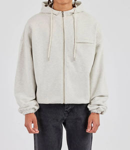 Sudadera con capucha de corte holgado para hombre, de algodón grueso, para boutiques estadounidenses, venta al por mayor, con bordado y etiqueta privada. - Product Image 3