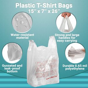 ถุงช้อปปิ้งพลาสติกหนา15x7x26 500นำมาใช้ใหม่ได้กระเป๋าใส่เสื้อยืดทนทานสำหรับขายปลีก - Product Image 5