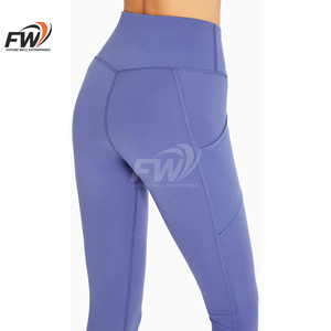 Leggings de sport respirants en spandex/polyester de haute qualité, taille haute avec cordon de serrage, pour femmes, effet push-up. - Product Image 6