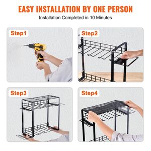 Dispositivo per utensili elettrici a 3 strati a 8 Slot per uso pesante multifunzione a parete con supporto per stazione di ricarica per cacciavite pinze per Garage - Product Image 4