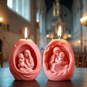 Vela Aromática de Madre e Hijo, Vela de Madre e Hijo, Nueva Vela de Pascua, Molde de Silicona para Velas - Product Image 3