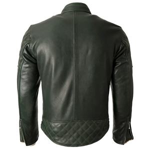 Veste de moto en cuir de vachette véritable pour homme, coupe-vent, grande taille, certifiée CE, noire - Product Image 2