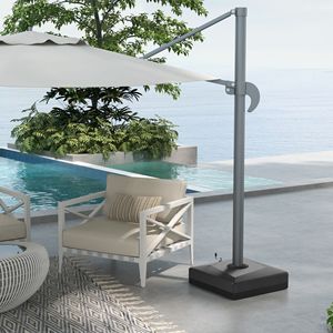 Supporto per Ombrellone da Esterno Regolabile con Ruote, Design a Sbalzo, Ombrellone da Spiaggia in Poliestere per Flessibilità - Product Image 2