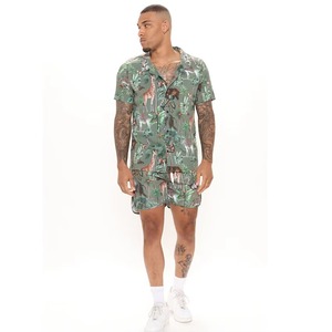 Nouvel ensemble chemise et short pour homme, imprimé intégral, style hawaïen, grande taille, idéal pour la plage - Vente en gros, promotion estivale - Product Image 3