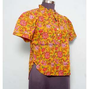 เสื้อคอเต่าพิมพ์ลายดอกไม้สไตล์เกาหลีวินเทจ - เสื้อผ้าลำลองสุดชิคสำหรับผู้หญิง ผ้าฝ้าย 100% เป็นมิตรกับสิ่งแวดล้อม ขายส่ง - Product Image 4