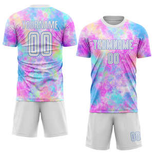 Custom Sublimation <b>Tie</b> Dye Soccer Jersey Set Colorful Unisex Football Uniform Quick Dry Breathable Team Training 100% <b>Polyester</b> - Product Image 1