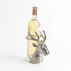 Luxury Silver Stag Head Wine Bottle Holder Creative Animal Single Bottle Display Rack For Home <b>Bar</b> Decor And Christmas Festive - Product Image 3