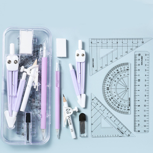 Thước và la bàn học tập thiết lập cho học sinh tiểu học kim loại + nhựa thời trang Toán Học Công cụ vẽ bán buôn - Product Image 4
