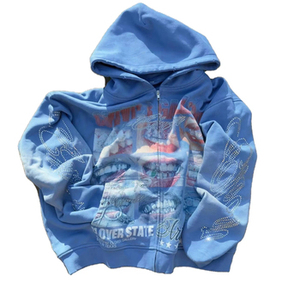 Sweat à capuche vierge en polyester pour sublimation, imprimable avec logo, effet délavé, streetwear personnalisé, imprimé faux décoloration, effet délavé à l'acide - Product Image 1