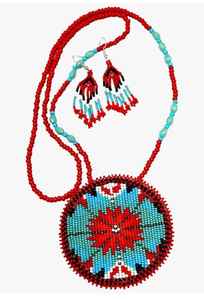 Ensemble de bijoux collier et boucles d'oreilles en perles faites à la main, avec un artisanat élégant pour un style ethnique et fusionnel - Product Image 5