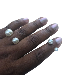 Anillos de Perlas, Joyería Elegante y Moderna, Anillo Ajustable, Accesorio Ligero para Uso Diario, Regalo y Eventos Especiales - Product Image 4
