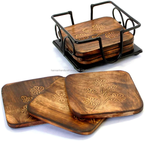 Posavasos de Madera Natural, Posavasos de Madera de Mango, Posavasos de Madera Personalizados, Artículos de Cocina - Product Image 3