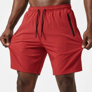 Shorts de sport décontractés mi-taille respirants pour hommes, color-block, séchage rapide, en Spandex/Polyester, avec cordon de serrage, personnalisables - Product Image 1