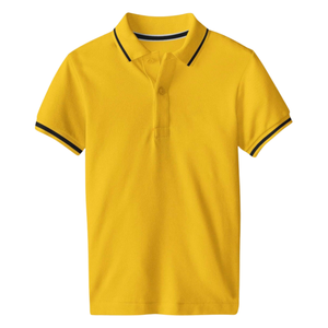 Chemises à manches courtes boutonnées pour hommes, en tissu tricoté 100% coton, 180g, respirantes, à motif uni, avec logo brodé personnalisable sur le devant - Product Image 1
