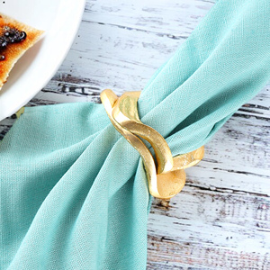 Vente chaude Moderne En Forme De Métal Doré Ronds De Serviette Cercle Serviette Boucle pour La Décoration De Table pour Les Fêtes En Gros En Vrac - Product Image 4