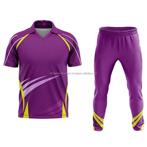Conjunto de Uniforme de Cricket Personalizado, 100% Poliéster, Manga Corta, Cuello Alto, Correa Ajustable, Impresión por Sublimación, Tallas Grandes, Ropa de Equipo - Product Image 4