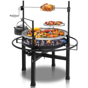 Griglia Rotonda in Acciaio Inox da 85cm con Alimentazione a Legna - Product Image 6
