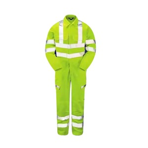 Overol de Trabajo Unisex de Alta Visibilidad, Antibacteriano, de Algodón con Cinta Reflectante Plateada FR, Resistente al Viento, Certificado CE, Ropa de Trabajo de Seguridad - Product Image 2