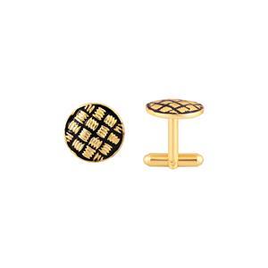 Mancuernillas Redondas Negras Chapadas en Oro de Lujo para Hombre, Accesorios de Camisa Formal Texturizados, Regalo de Boda o Negocios, Mancuernillas de Diseñador - Product Image 5