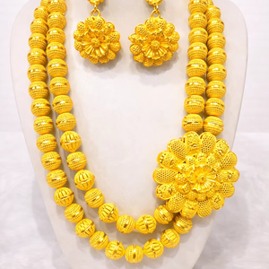 Conjunto de joyería de moda vintage turca chapado en oro de 24 quilates hecho de cobre - Product Image 1