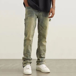 Jean en denim extensible slim fit premium pour homme, délavé bleu, déchiré, tendance et décontracté pour le quotidien - Product Image 2