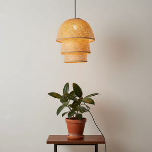 Abat-jour artisanal en rotin et bambou naturel d'Asie, éclairage rustique fait main pour café, bar, style suspendu, décoration écologique pour la maison - Product Image 5